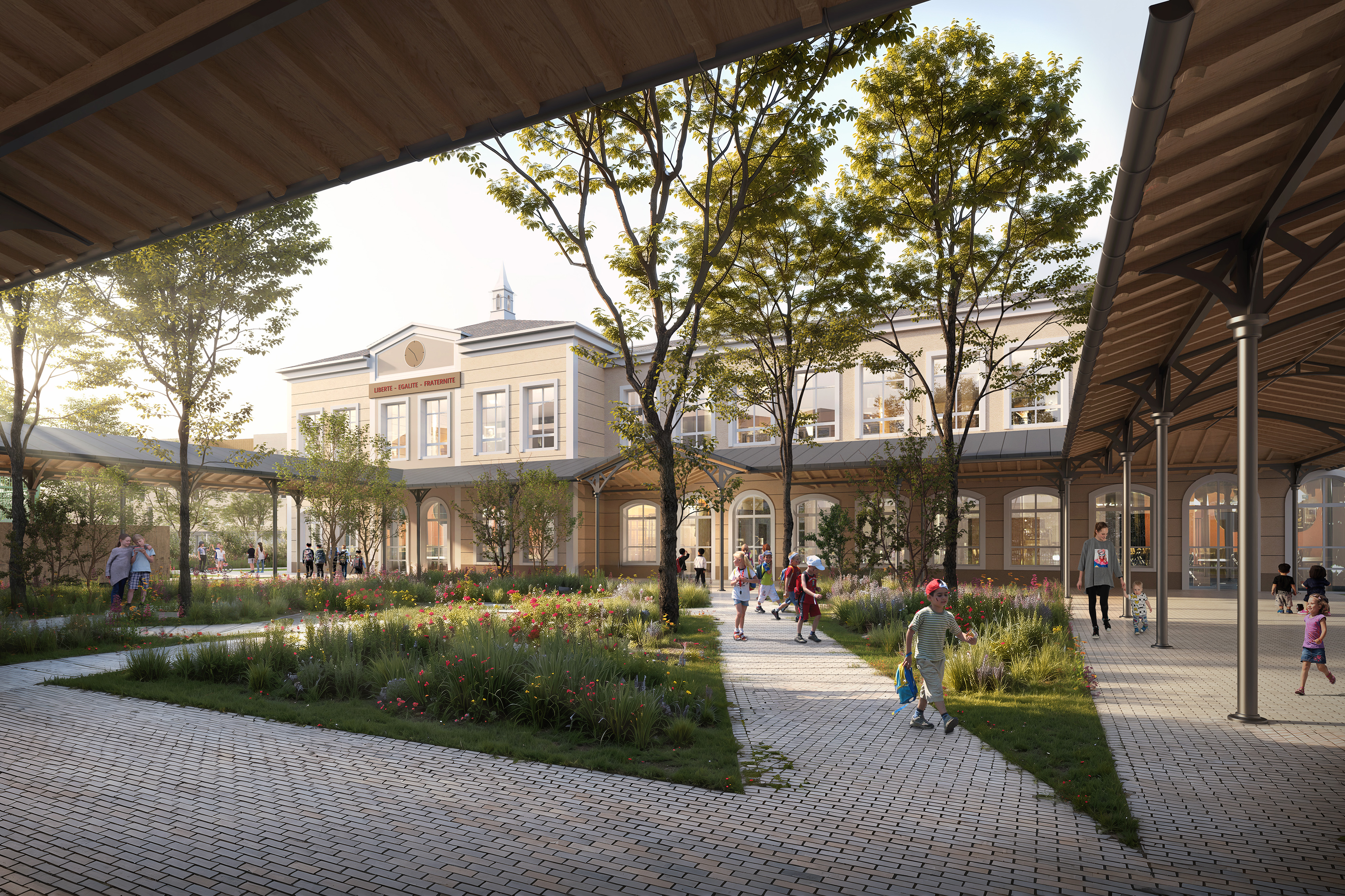 Groupe scolaire du Bois de l’Étang à La Verrière • A5A Architectes • OBM Construction • V2